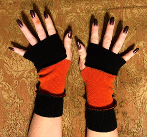 Orange and Black Armwarmers – A Bazaar Universe