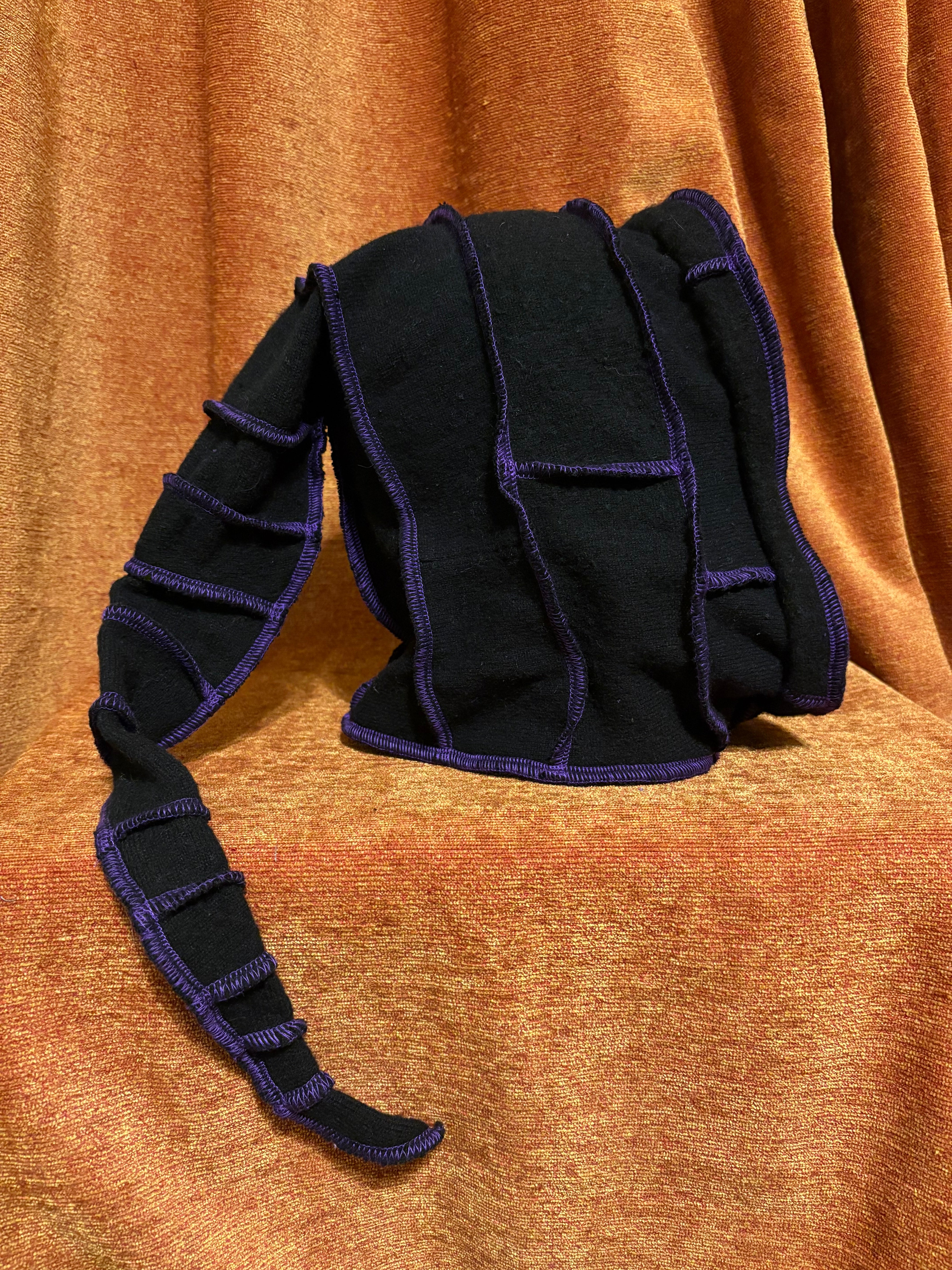 Black hood w/ purple thread accents