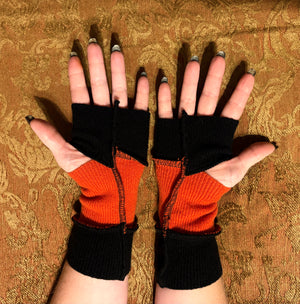 Orange and Black Armwarmers – A Bazaar Universe