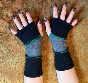 Grey and Black armwarmers