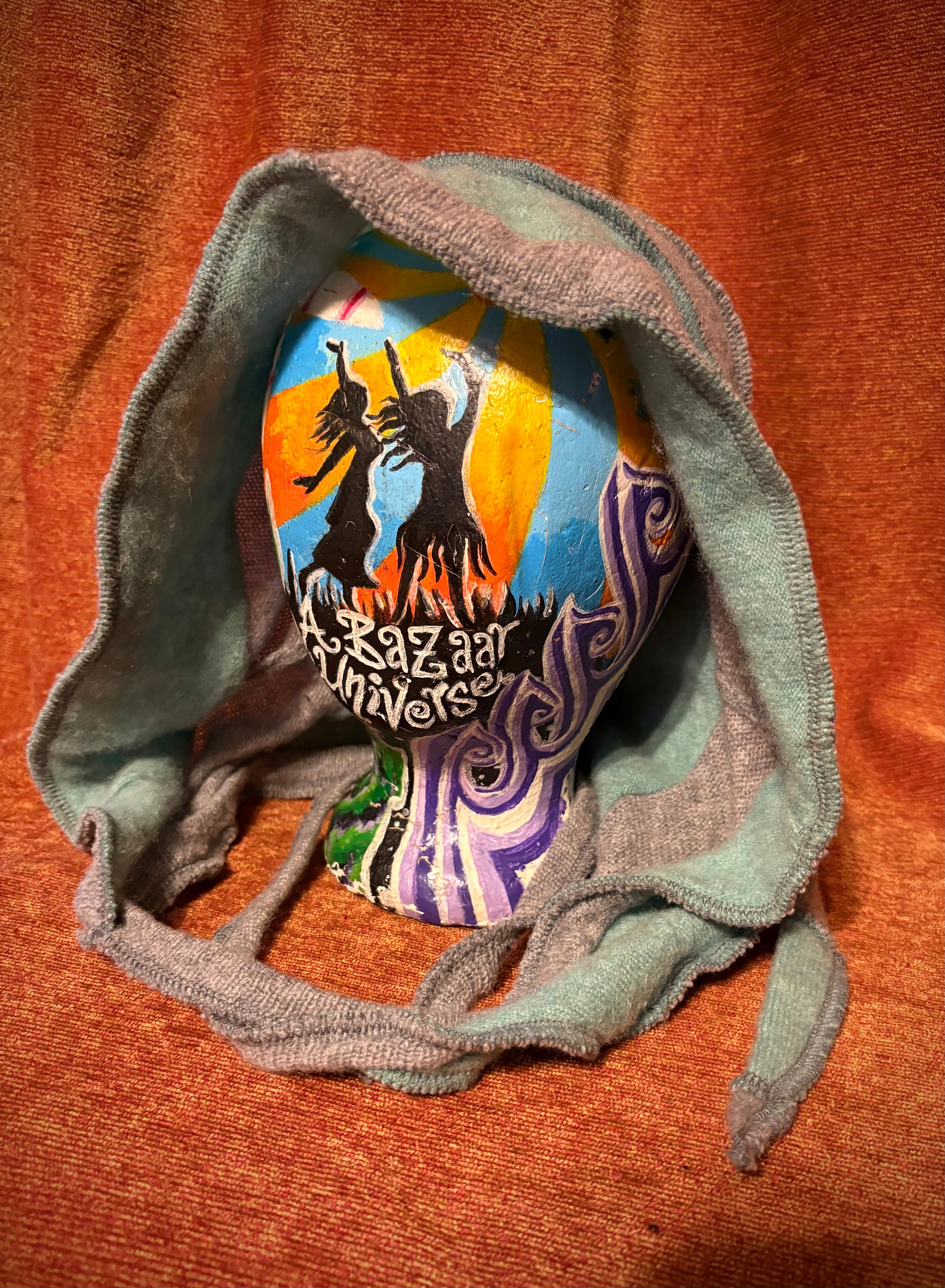 Soft Mint and grey hood w/grey thread accents