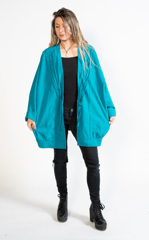 Draped Turquoise Jacket