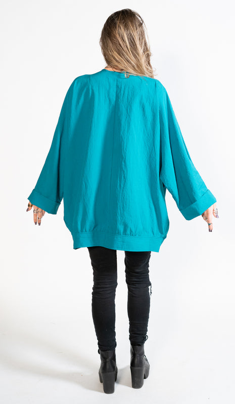 Draped Turquoise Jacket