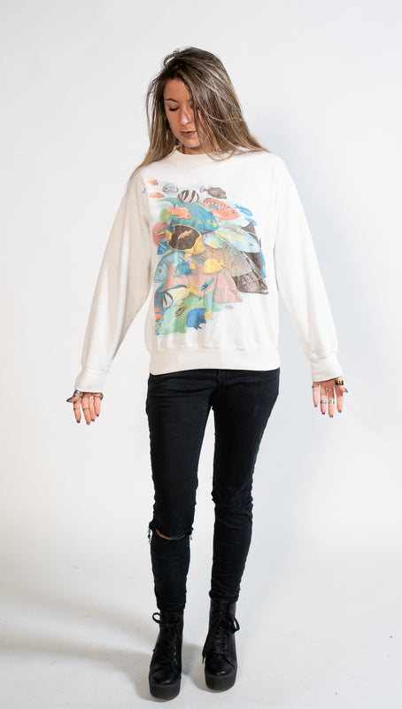 90's Graphic Fish Sweatshirt