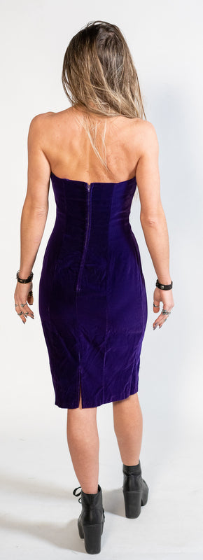 Purple Velvet Dress with Bolero Jacket