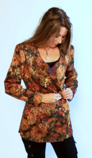 Fall Flower double breasted blazer