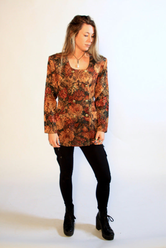 Fall Flower double breasted blazer