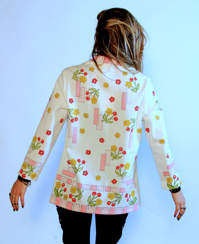 Smartique Cherry Blossom Button Up Sz M