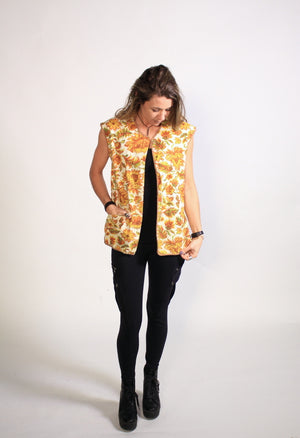 Women's Handmade Vintage 70's Button Up Apron Shirt