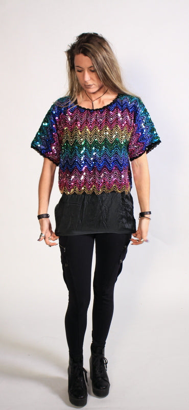 Rainbow Sequin Shirt