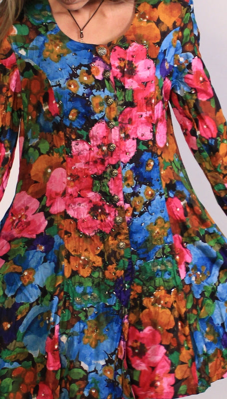 Deadstock 90's Rainbow Flower Dress