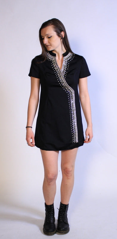 Rhinestone Mandarin Dress