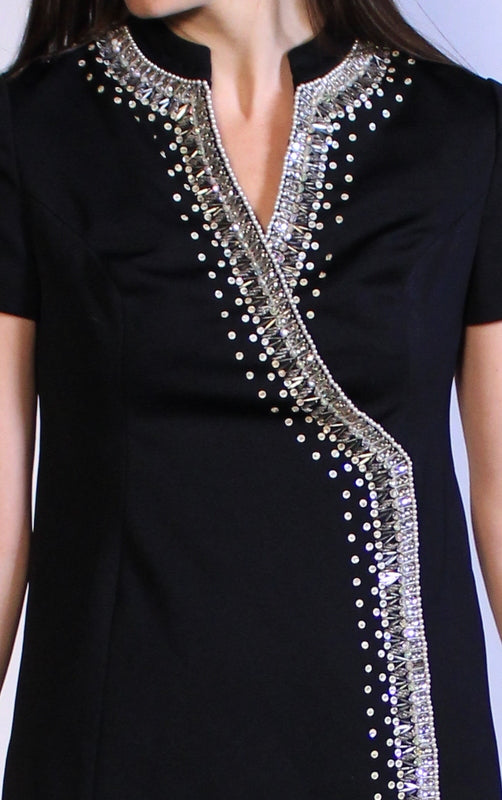 Rhinestone Mandarin Dress