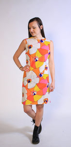 1960s Bold Flower GoGo Dress Sz L