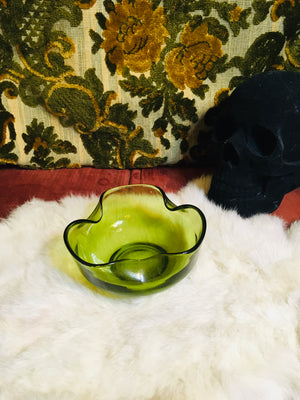 Olive green melted bowl