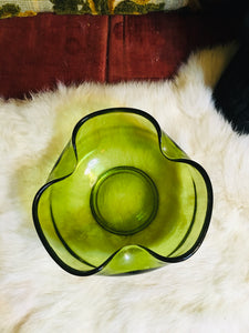 Olive green melted bowl